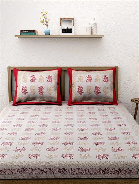 Kraftidy bedsheets for Double Bed Cotton bedsheet with 2 Pillow Covers ...
