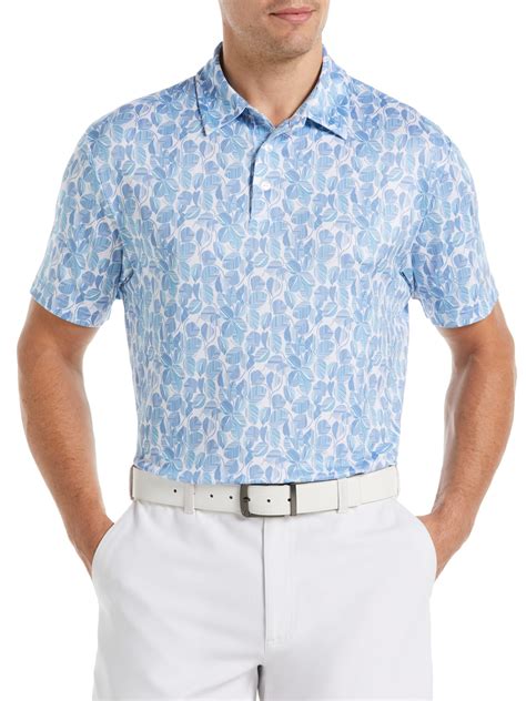 Ben Hogan Performance Men's Linear Botanical Print Golf Polo Shirt ...