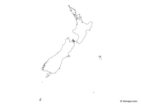 Outline Map of New Zealand | Free Vector Maps - outline of new zealand