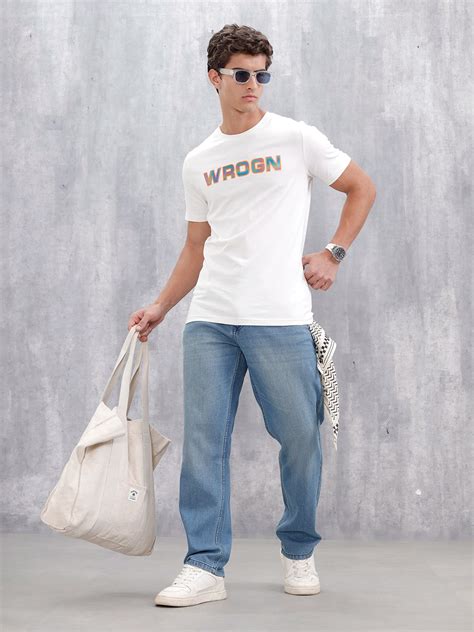Mid Washed Casual Anti Fit Jeans For Men | Med Stone – Wrogn