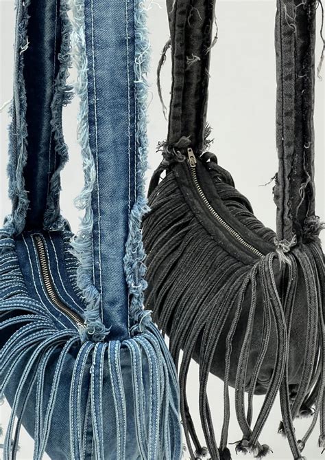 FRINGE DENIM SLING BAG BLUE – Hiro
