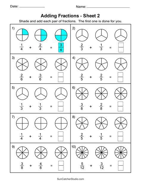 Image result for Free Adding Fractions Worksheet Printable