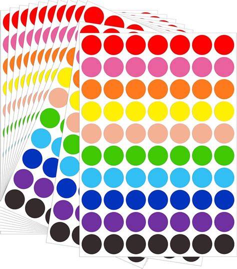 Amazon.com: 3010 PCS Dot Stickers,3/4" Colored Circle Stickers,10 Color ...