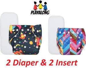 Playalong Printed Cloth Diaper with 2 Insert (Pack of 4) - Buy Baby ...