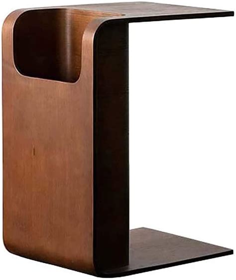 Amazon.com: QQXX Wood C-Shaped End Table,Rustic Side Table for Sofa ...