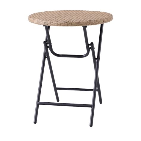 Style Selections Round Wicker Outdoor Bistro Table 23.62-in W x 23.62 ...