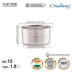 Neelam Stainless Steel Combo of Induction Bottom Sauce Pan 1150 ml ...