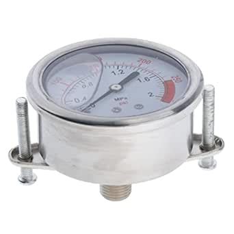LOOM TREE® Pressure Gauge, Stainless Steel Case, Liquid Filled, Back ...