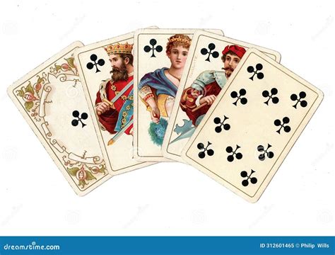 Antique Playing Cards Showing A Jack And Ace Of Spades. Royalty-Free ...