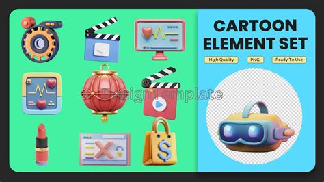 Creative Cartoons Comprehensive 3D Element Set | Images
