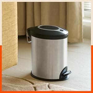 Bathla Stainless Steel Dustbins - Plain Pedal Bin With Plastic Bucket ...