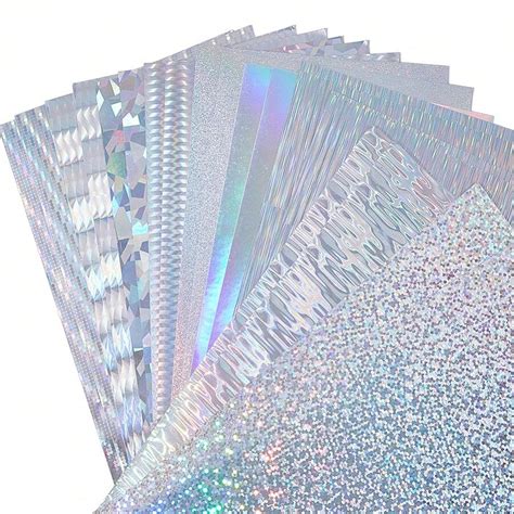 18Pcs 9 Styles PVC Holographic Adhesive Craft Vinyl Sheets Waterproof ...