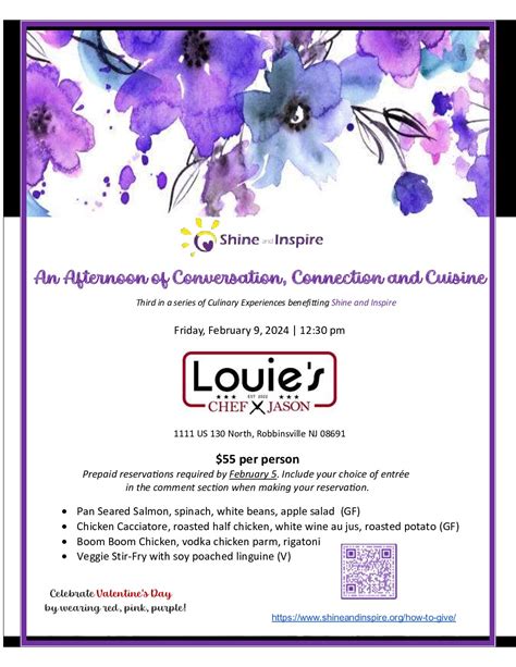 Our Next Culinary Experiences Fundraiser – Louie’s by Chef Jason ...