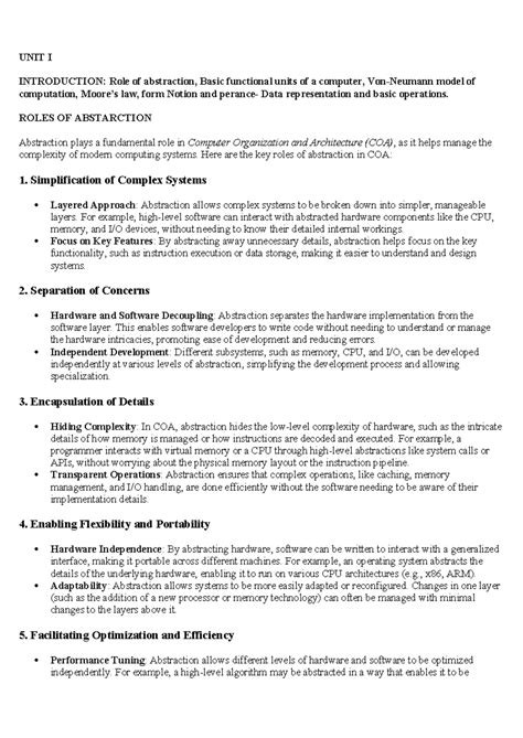 COA Unit 1: Fundamentals of Computer Organization and Architecture ...
