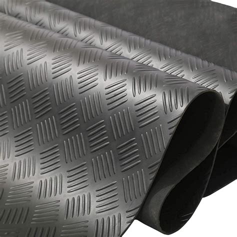 Buy 3mm Thick Diamond Plate Rubber Flooring Rolls 3.3x16.5FT Heavy Duty ...