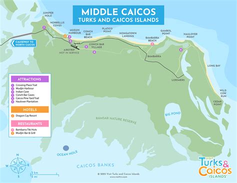 Maps of North Caicos and Middle Caicos | Visit Turks and Caicos Islands