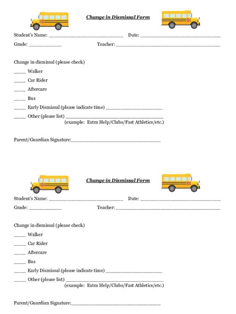 Change in Dismissal Form - Blank Fillable Template | Fill Out, Print ...