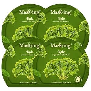 Buy Masking Superfood Kale Facial Sheet Mask for Women, Combo of 4 ...