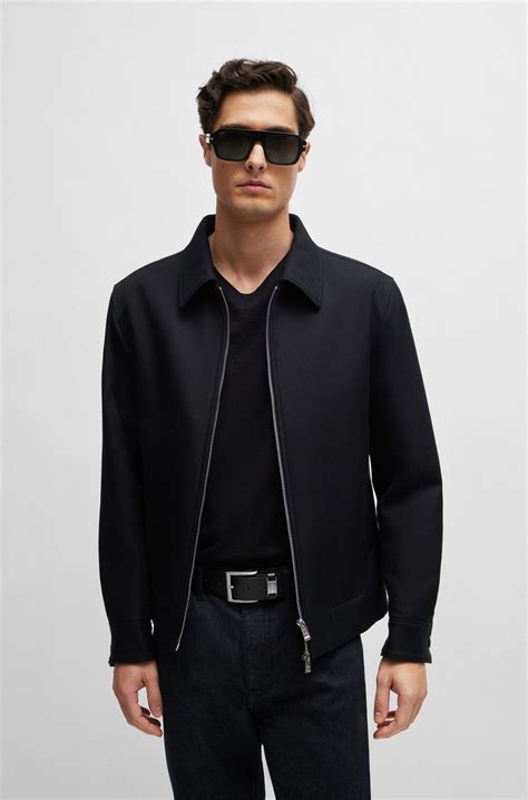 BOSS - Italian-leather belt with logo keeper and brushed hardware - Black