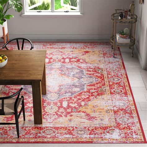 Bungalow Rose Pashen Performance Machine Washable Oriental Rug | Wayfair