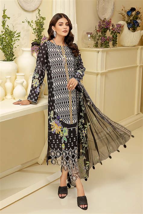Charizma Naranji Embroidered Lawn Collection With Chiffon Dupatta – CN ...