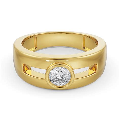 Buy Lab Grown Diamond Solitaire Round Wedding Band for Men - Online – Emori