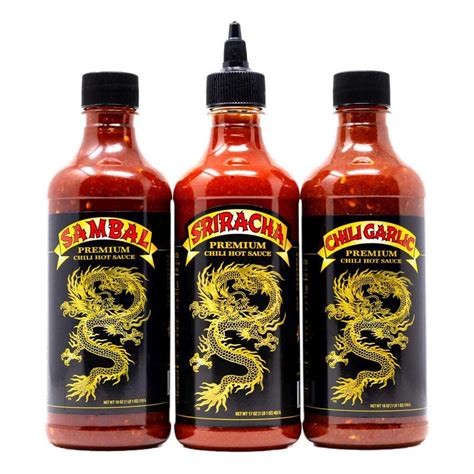 Buy Underwood Ranches Sriracha, Sambal, & Chili Garlic Hot Sauce - 3 Pack