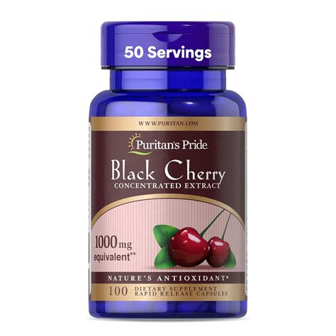 Puritan's Pride Black Cherry 1000 mg-100 Capsules : Amazon.in: Health ...