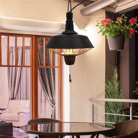 Outsunny 2100W Outdoor Ceiling Heater - Black Patio Warmer - GardenArch