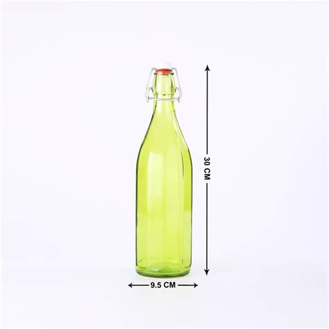 Buy WONDERCHEF Bormioli Green Transparent Glass Bottle - 1L from ...