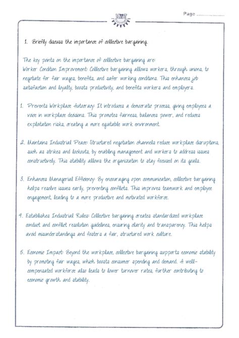 HRM Assignment 3 - Page 1. Briefly discuss the importance of collective ...