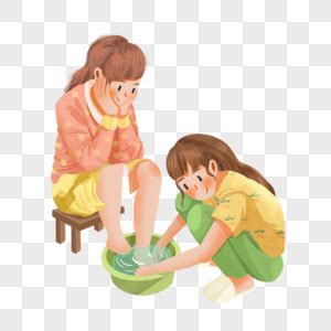 帮妈妈洗脚的孩子元素素材下载-正版素材401275394-摄图网