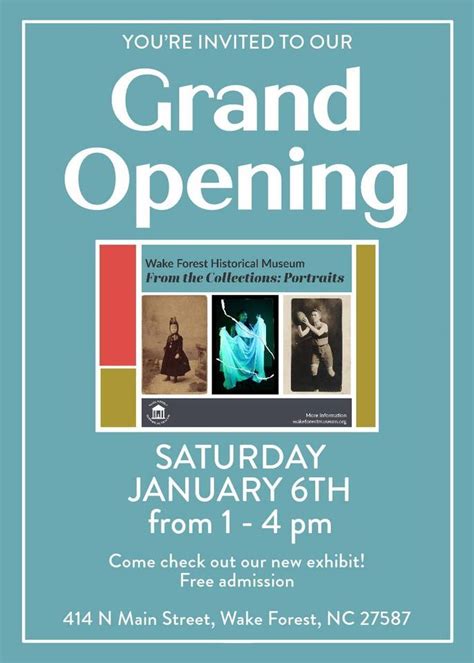 From the Collections: Portraits Grand Opening, Wake Forest Historical ...