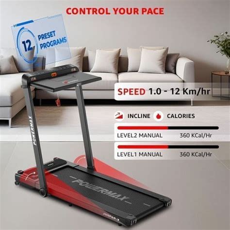 Powermax Fitness 4HP Jogpad 3 110kg Manual Incline Foldable LED Display ...