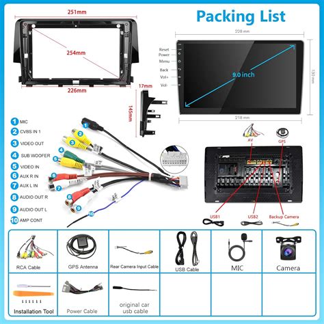 Buy Android Car Stereo for Honda Civic 2016-2020 Support Wireless ...