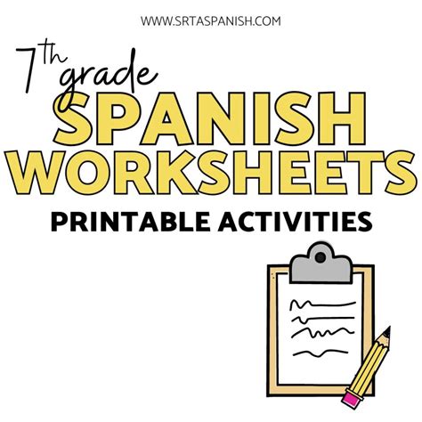 Printable 7th Grade Spanish Worksheets - Srta Spanish