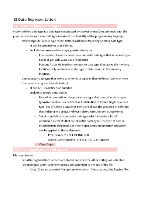 Computer Science 9618: Data Types, File Organization, and OS Concepts ...