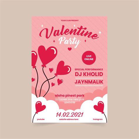 Happy Valentine's Day posters. Vector elegant template of a poster for ...