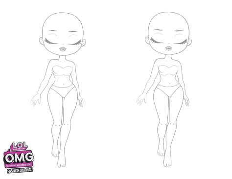 LOL Surprise O.M.G. Fashion Template | Doll drawing, Drawing base, Body ...