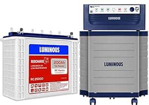 LUMINOUS Eco Watt+950 Inverter with RC25000 200 Ah Tubular Battery with ...