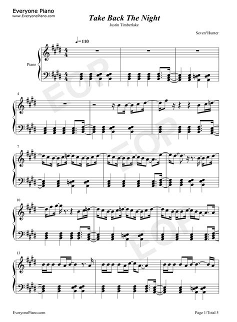 Take Back The Night-Justin Timberlake Stave Preview