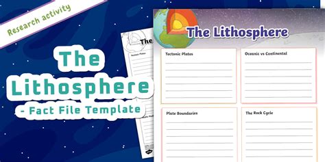 The Lithosphere Fact File Template
