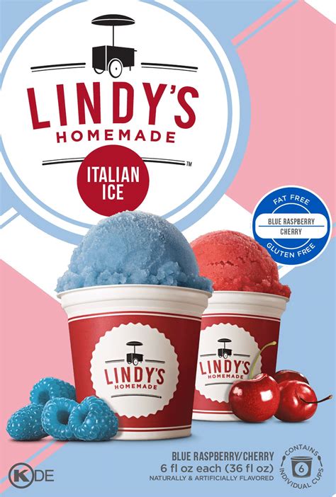 Lindy’s Blue Raspberry & Cherry Italian Ice, Gluten Free Frozen Dessert ...