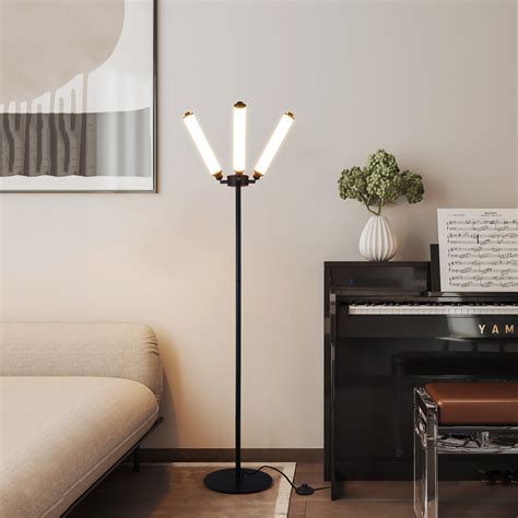 17 Stories Okeema 69.3" Modern Black Dimmable LED Tree Floor Lamp with ...
