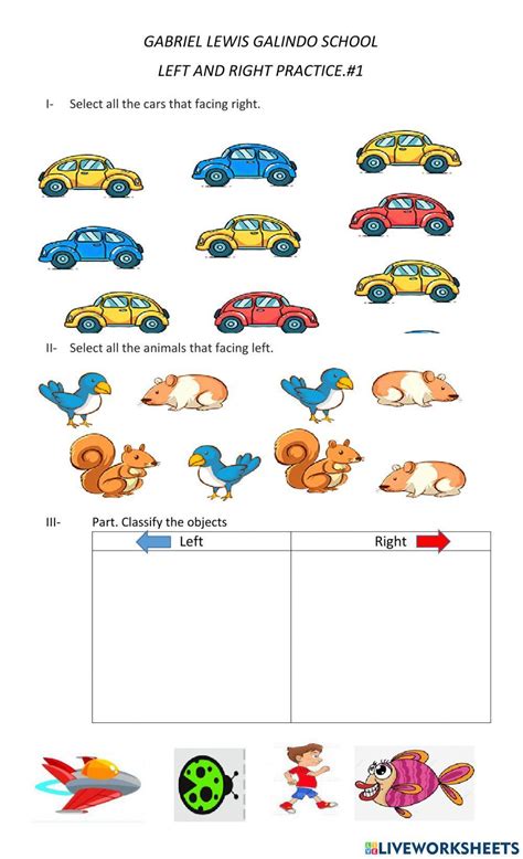 Image result for Learning Left and Right Worksheets