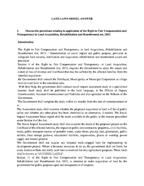 Land laws model answer - Fuck - LAND LAWS MODEL ANSWER 1. Discuss the ...