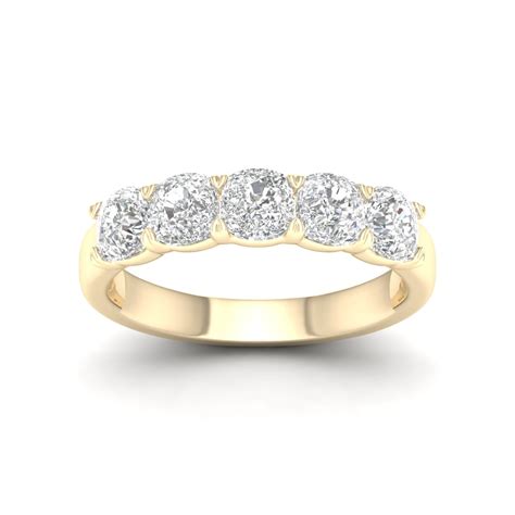 2 ctw Five Five Stone Cushion Anniversary Band