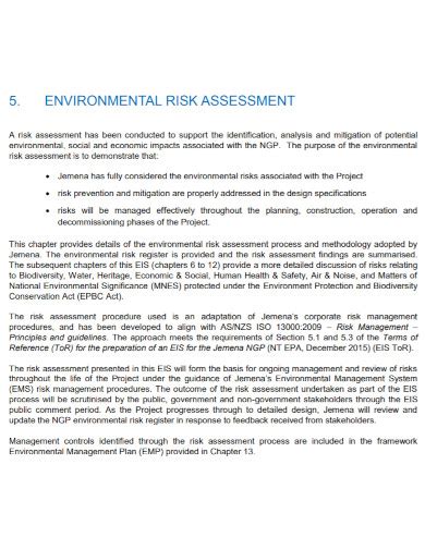 Environmental Risk Assessment Examples 的图像结果