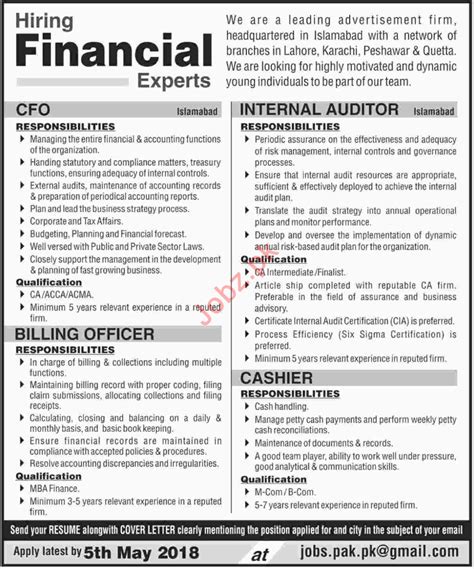 Billing Officer, Cashier & Internal Auditor Jobs 2018 2025 Job ...