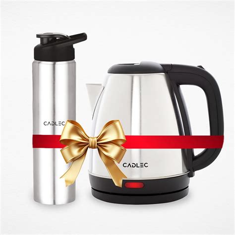 Cadlec 1.5L Electric Kettle & Stainless Steel Water Bottle Combo ...